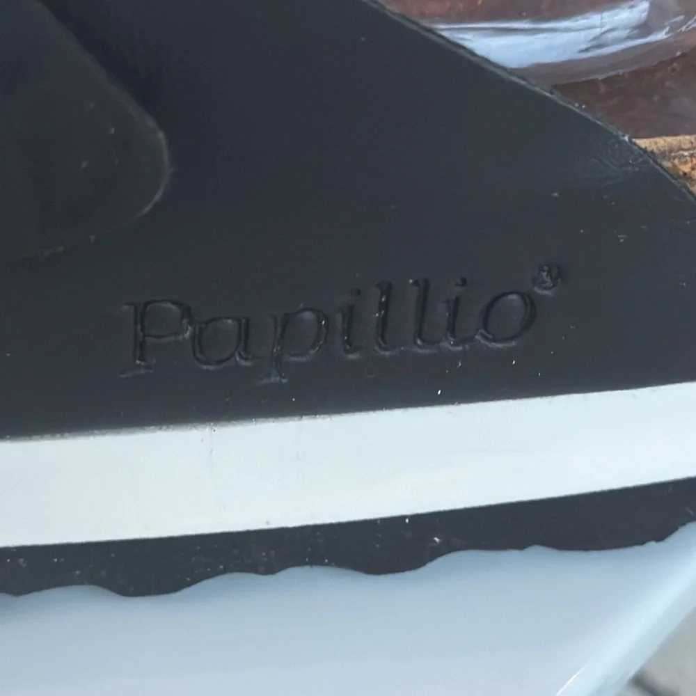 BIRKENSTOCK PAPILLIO Gizeh Platform Black Sandals Size 8 EUR 39